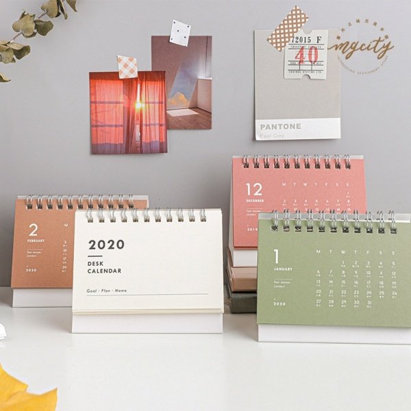 Simple Mini Desk Colorful Calendar 2020